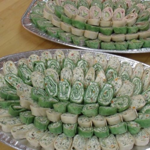 Roulés aux légumes et/ou jambon avec fromage à la crème (15 pers.)